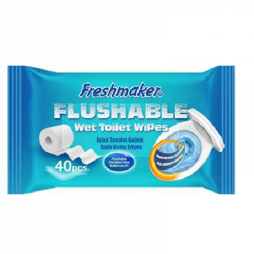 

Вологий туалетний папір FreshMaker 40шт водорозчинний