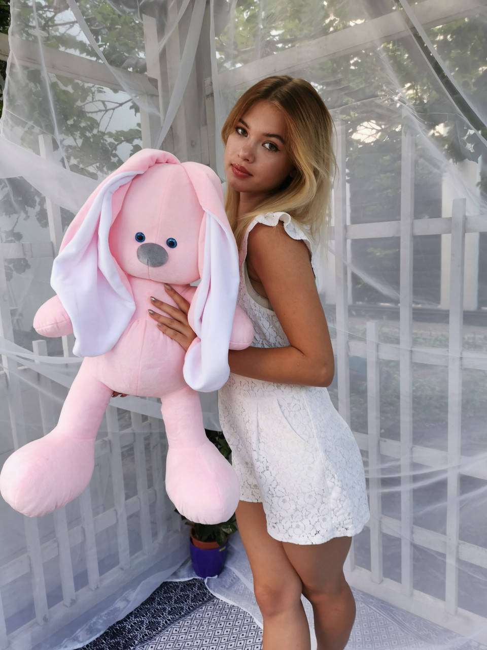 

Плюшевый зайка Майя 80 см Розовый