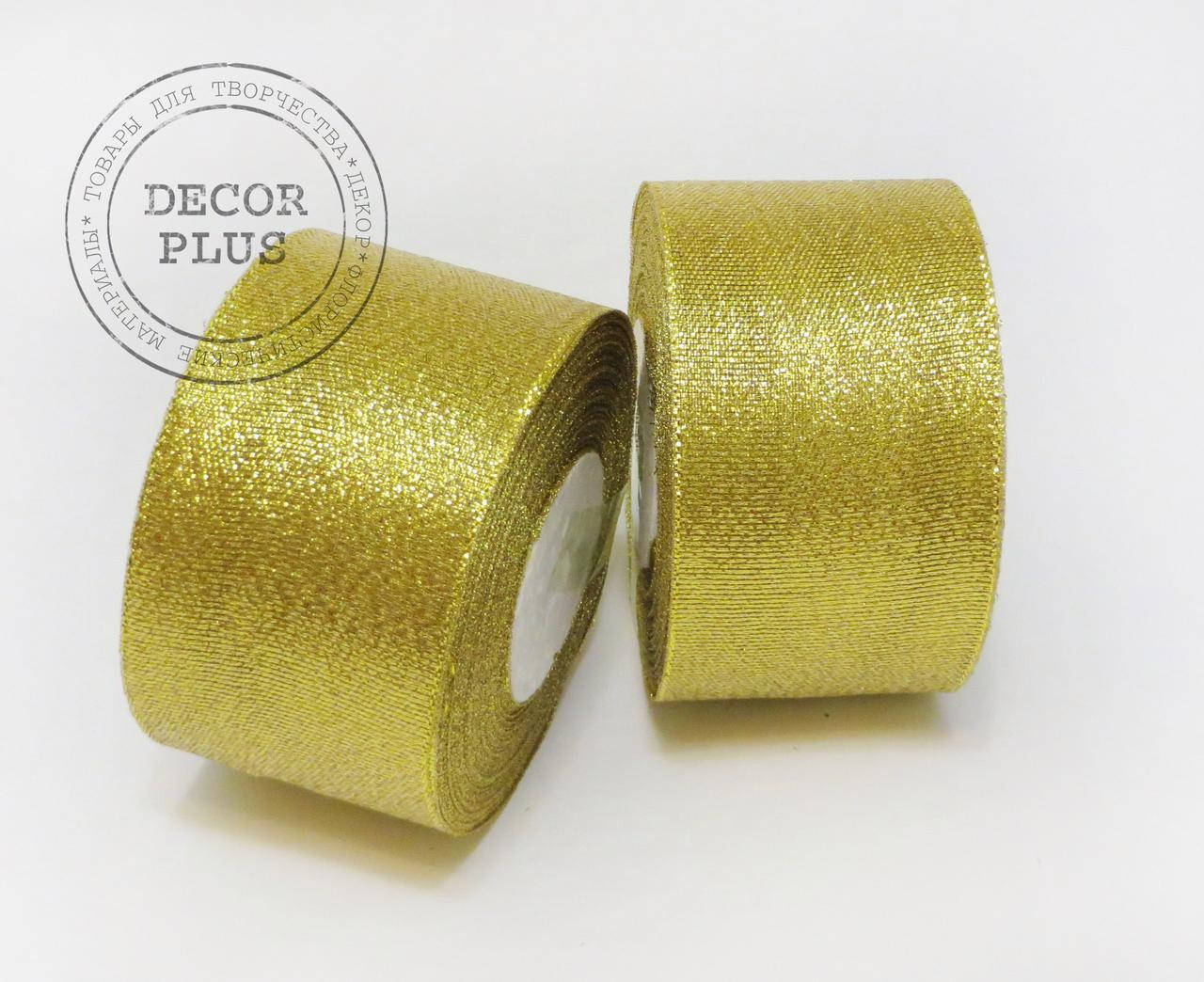 

Лента парча 4см, золото бобина 23м