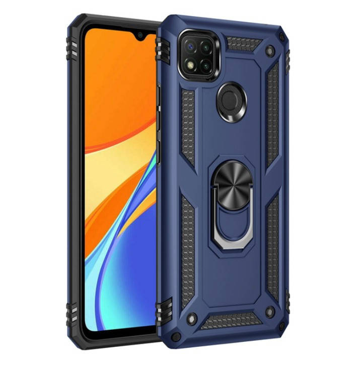 

Противоударный чехол Combo Ring для Xiaomi Redmi 9C (Разные цвета) Синий