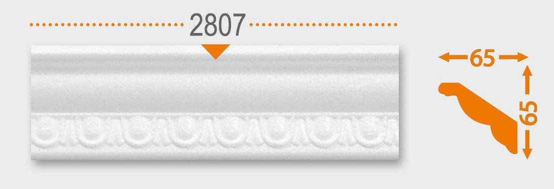 

Плинтус потолочный 2м (27 штук) от производителя, Белый