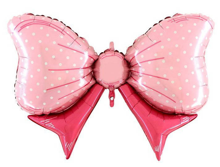 

Фольговані фігурні кулі "Бант розовый" Размер:90см*60см.