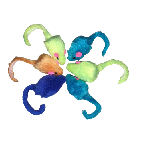 

Игрушка шуршащая мышь для кота 6шт разноцветные