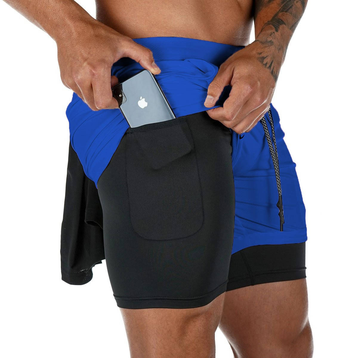 

Компрессионные шорты,шорты 2в1 Sport Shorts Blue 3408