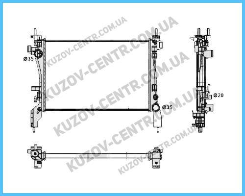 

Радиатор охлаждения двигателя Fiat Fiorino / Citroen Nemo / Peugeot Bipper (AVA) FP 26 A70