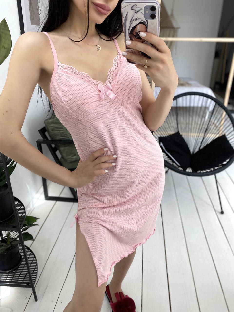 

Ночнушка хлопок, Розовый