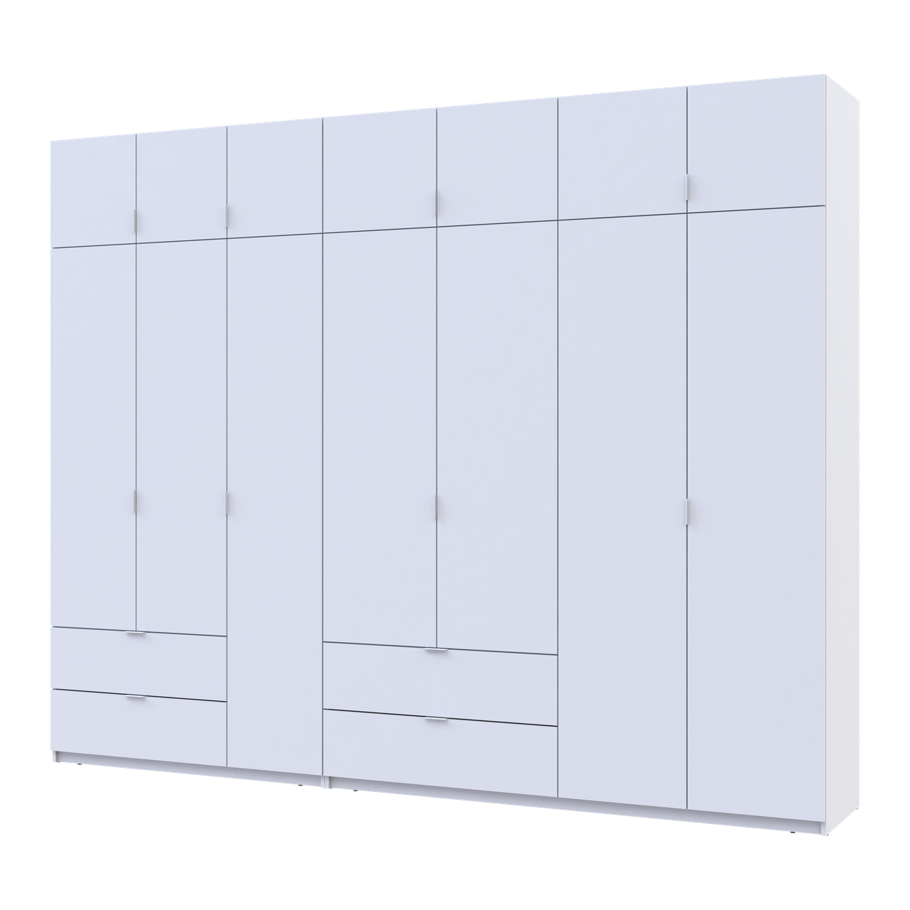 Розпашна Шафа для одягу Doros Лукас Білий 3+4 ДСП 300х50х240 (42005130)
