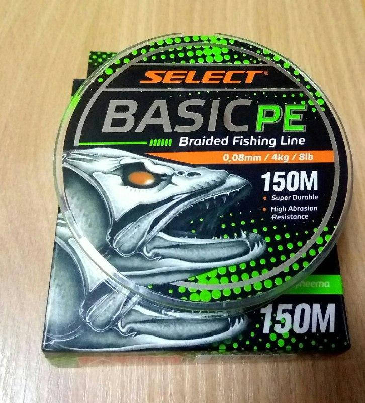 

Шнур Select Basic PE 150m (салат.) 0.08mm 8lb/4kg, Салатовый