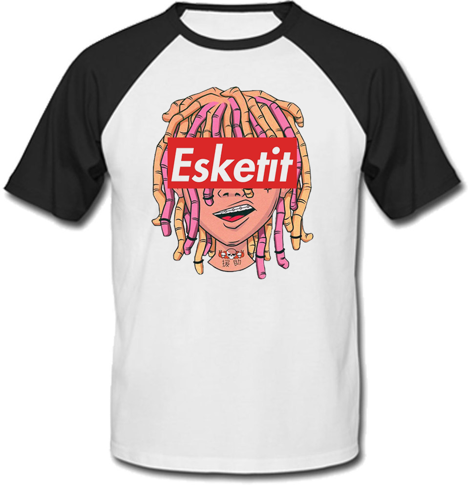 

Футболка Lil Pump - Esketit (белая с чёрными рукавами) L