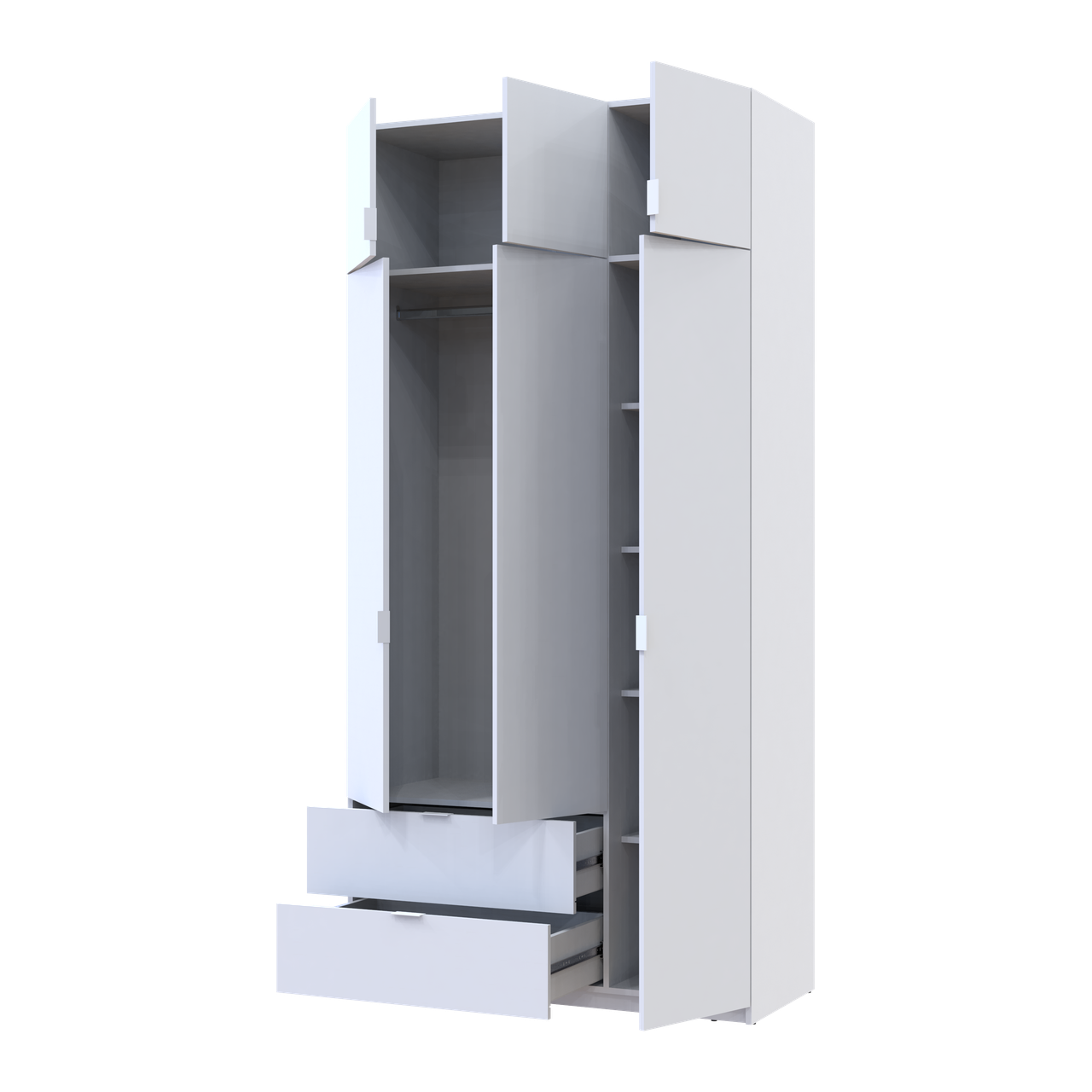 Розпашна Шафа для одягу Doros Лукас Білий 3ДСП 120х50х240 (80737796) 7
