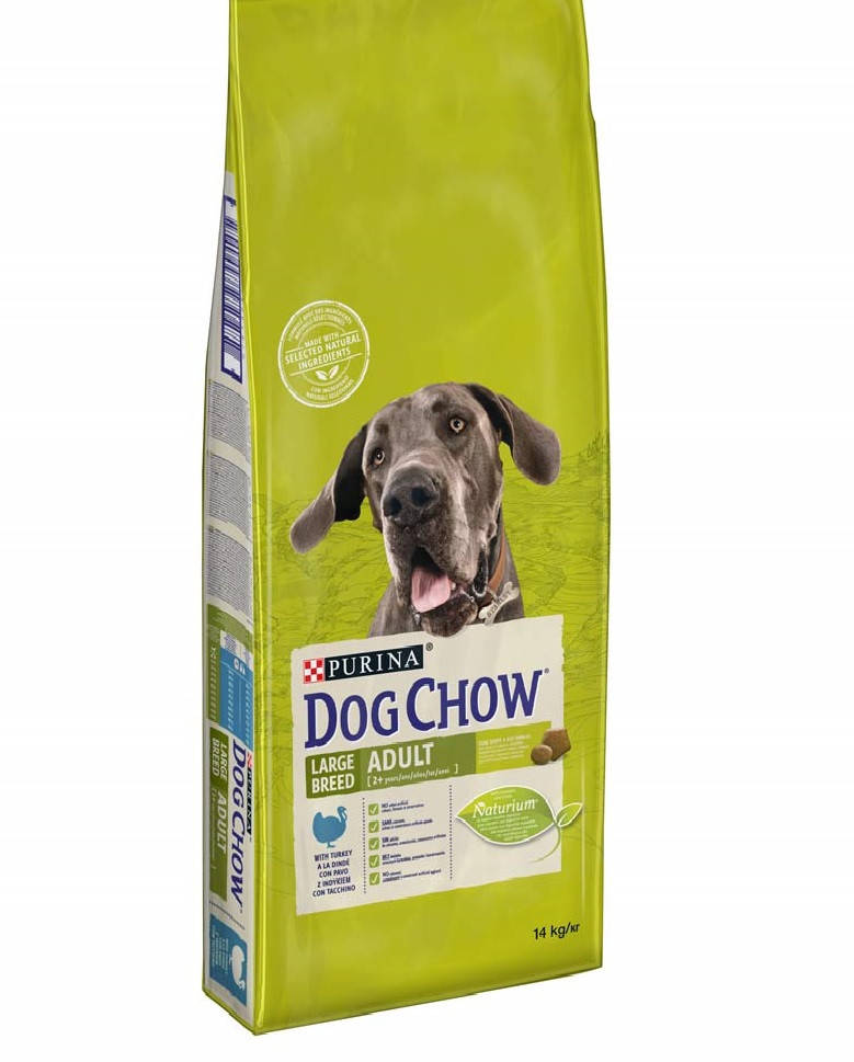 

Dog Chow Adult Large Breed Корм для взрослых собак крупных пород с индейкой (14 кг)