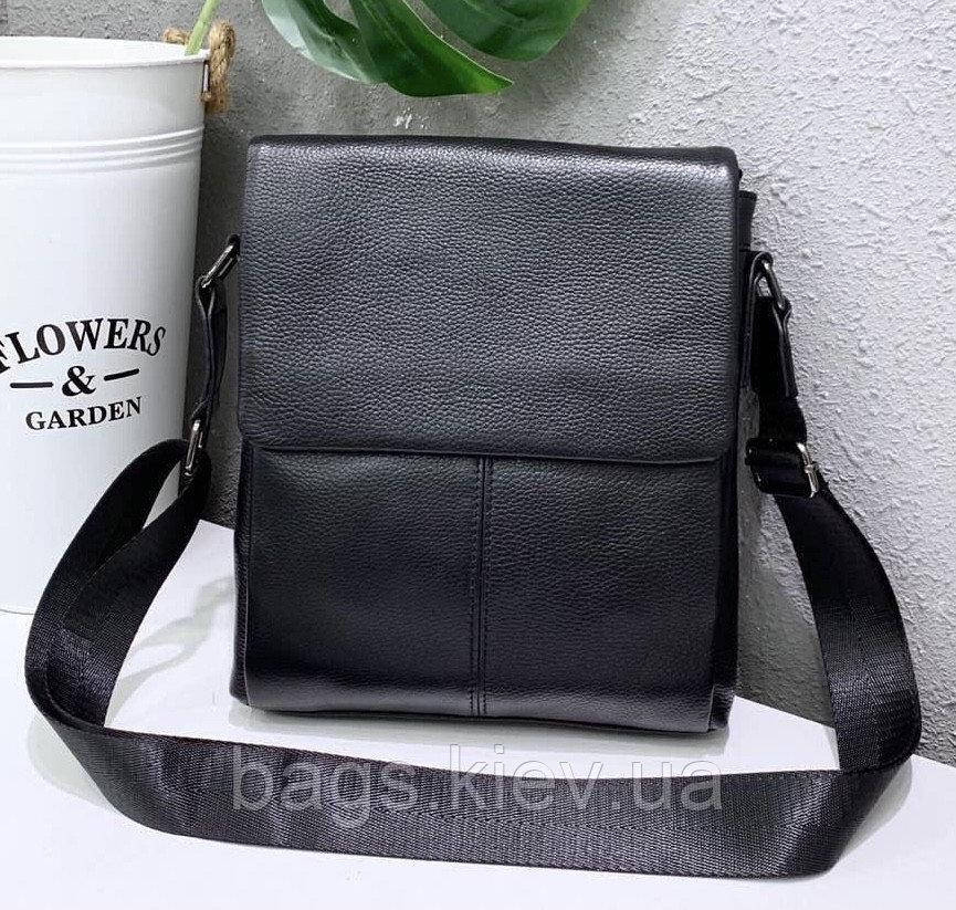 

Мужская кожаная сумка-барсетка через плечо Tiding Bag Мужские сумки из натуральной кожи, Черный