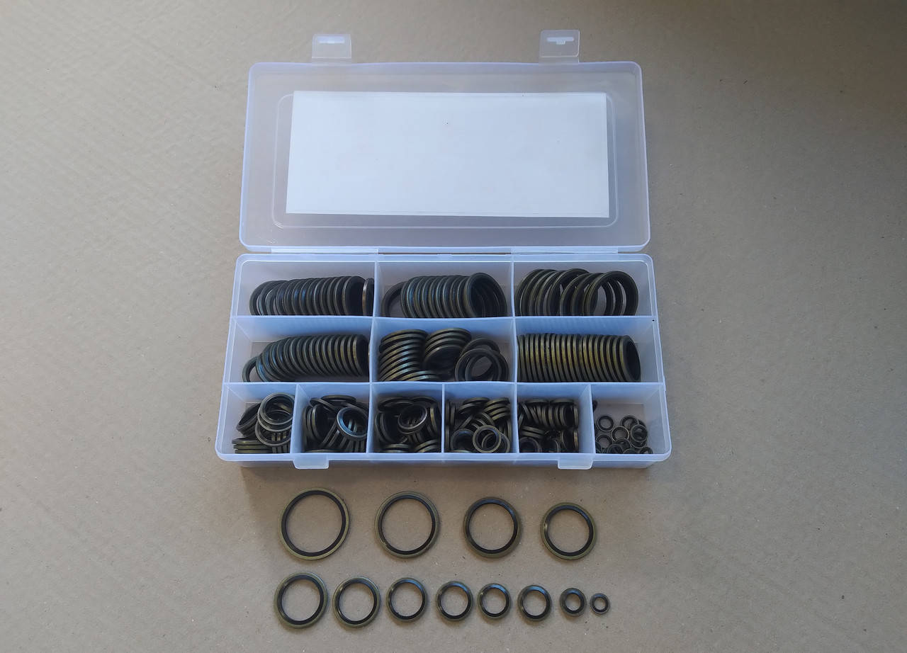 

Набор шайб латунных с резиновыми кольцами (245шт) пр-во RIDER RD 92.21.87