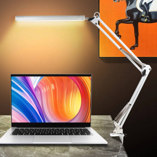 

Настольная Led лампа на струбцине Forlock белая 10 Вт, Белый