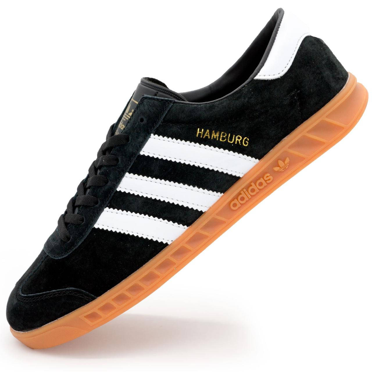 

Кроссовки Adidas Hamburg черные с рыжей подошвой р.(36), Черный