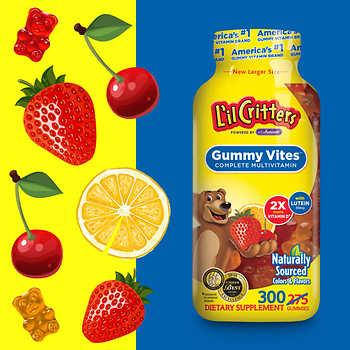 

Витамины для Детей, Мультивитамины L’il Critters Gummy Vites, 300 шт годен до 03/23