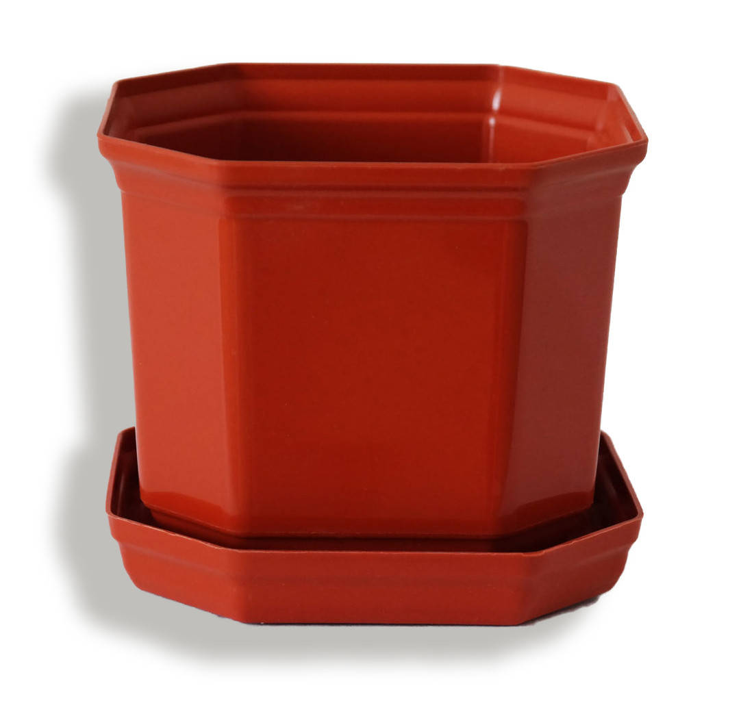 

Кашпо пластиковое цветочное с подставкой "Дама" 18см КОРИЧНЕВЫЙ терракотовый ММ-Пласт