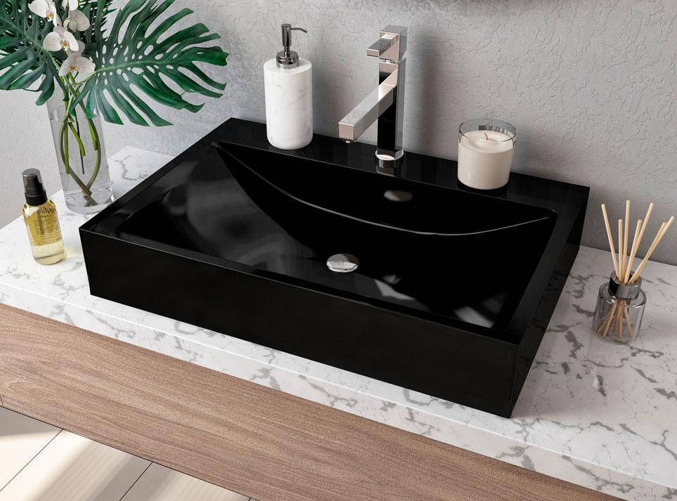 

Раковина, Умывальник накладной Luxor Opal Black, Черный