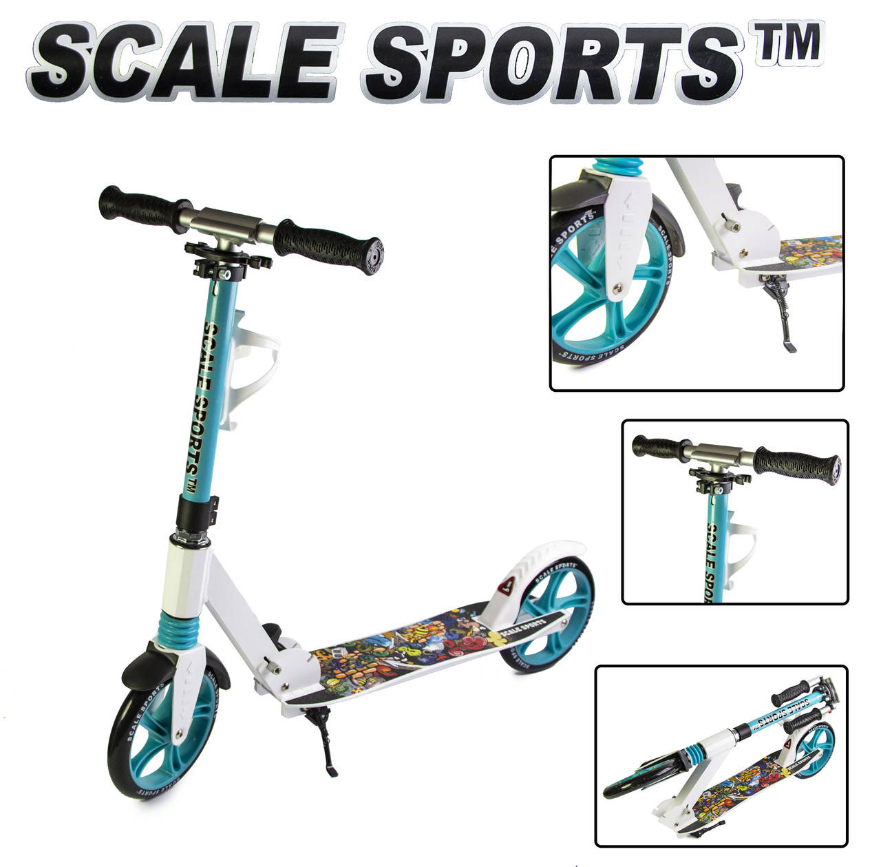 

Самокат Scale Sports SS-15 двухколесный 200 мм Tiffany оптом, Бирюзовый