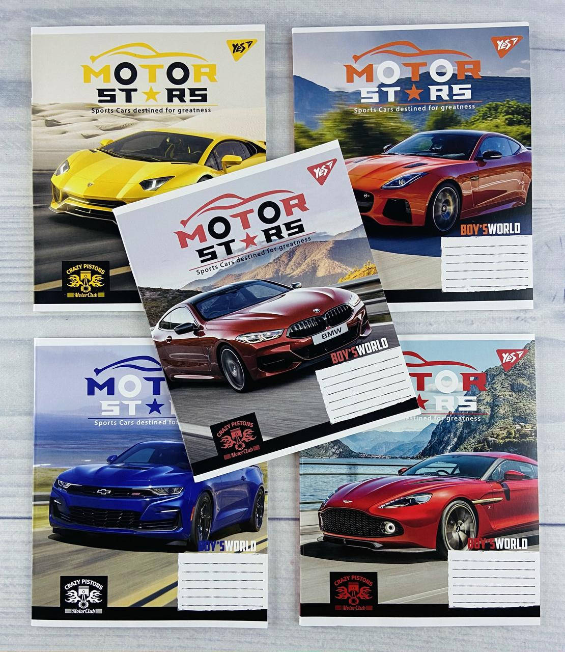 

Тетрадь на 12 листов в косую линию Motor stars-21 765371 32082Ф 1 вересня Украина