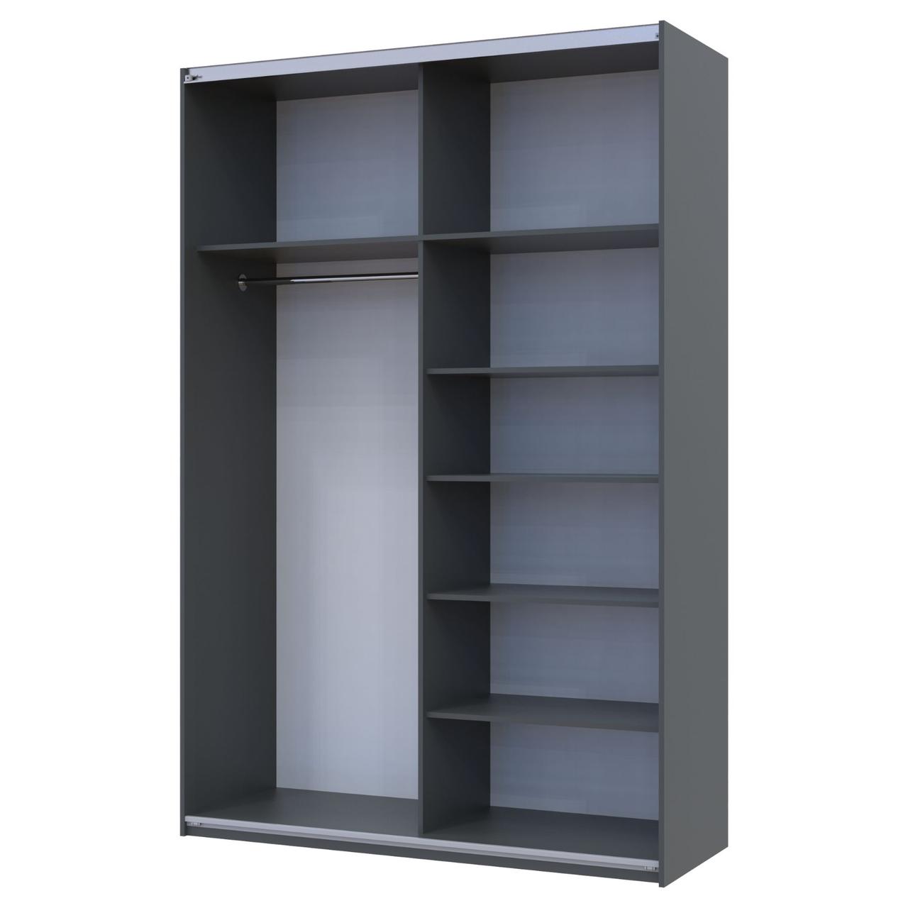 Шафа купе Doros G-Caiser Графіт Дуб Евок 1 ДСП / 1 Дзеркало 160х60х240 (42005072) 3