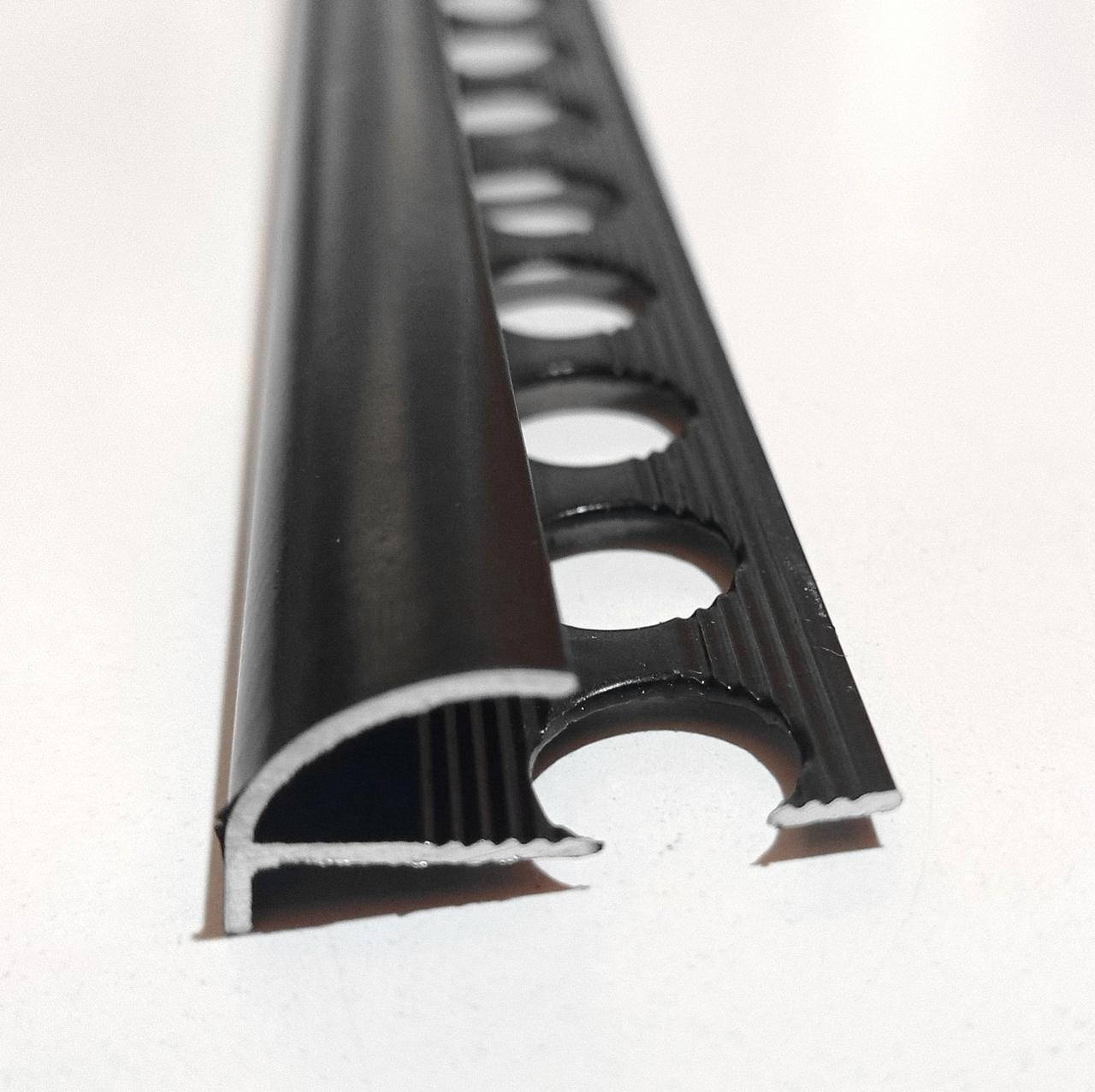 

Универсальный наружный алюминиевый угол для плитки до 10 мм L-2,7м УНП10 Черный (крашенный)