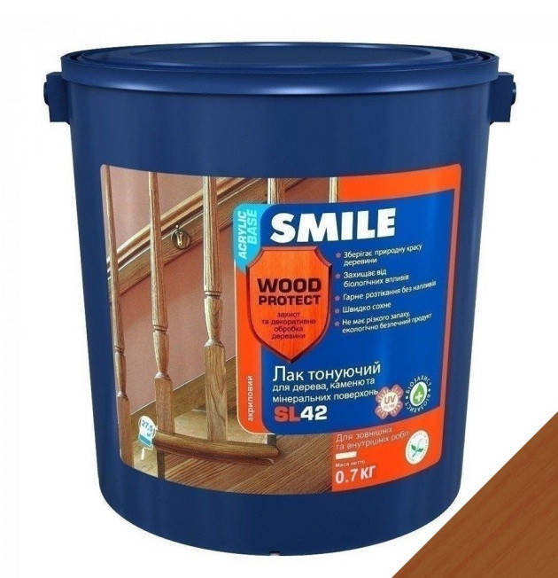 

Лак SMILE SL-42 0,7кг акриловий горіх глянц.