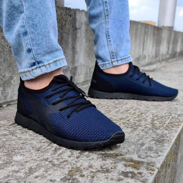 

40 р. Летние мужские кроссовки сетка синие (Пр-3305сн), Синий