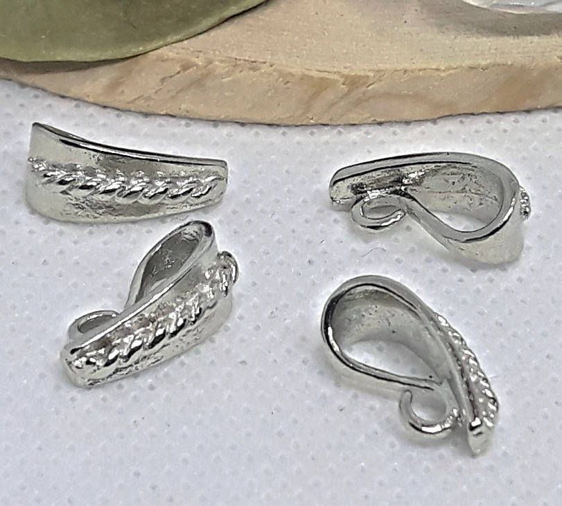 

Бейл разъемный держатель для кулона 14х6 мм Сталь, Серебристый