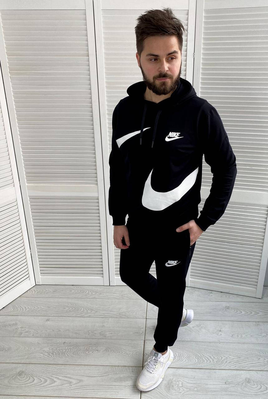 

Мужской спортивный костюм Nike с капюшоном на весну, Черный