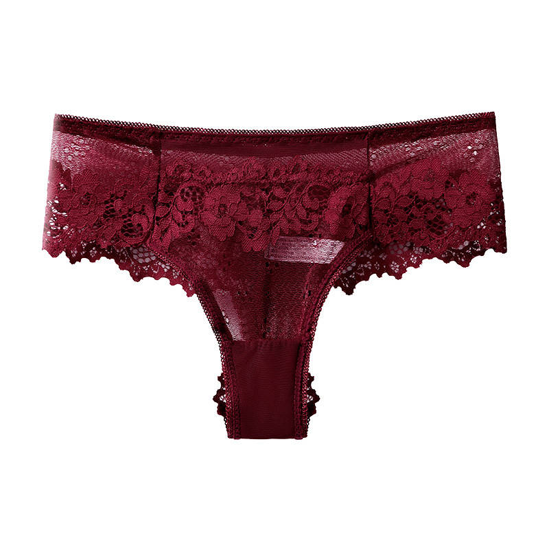 

Женские кружевные трусики стринги Woman Underwear широкая резинка Красный XL