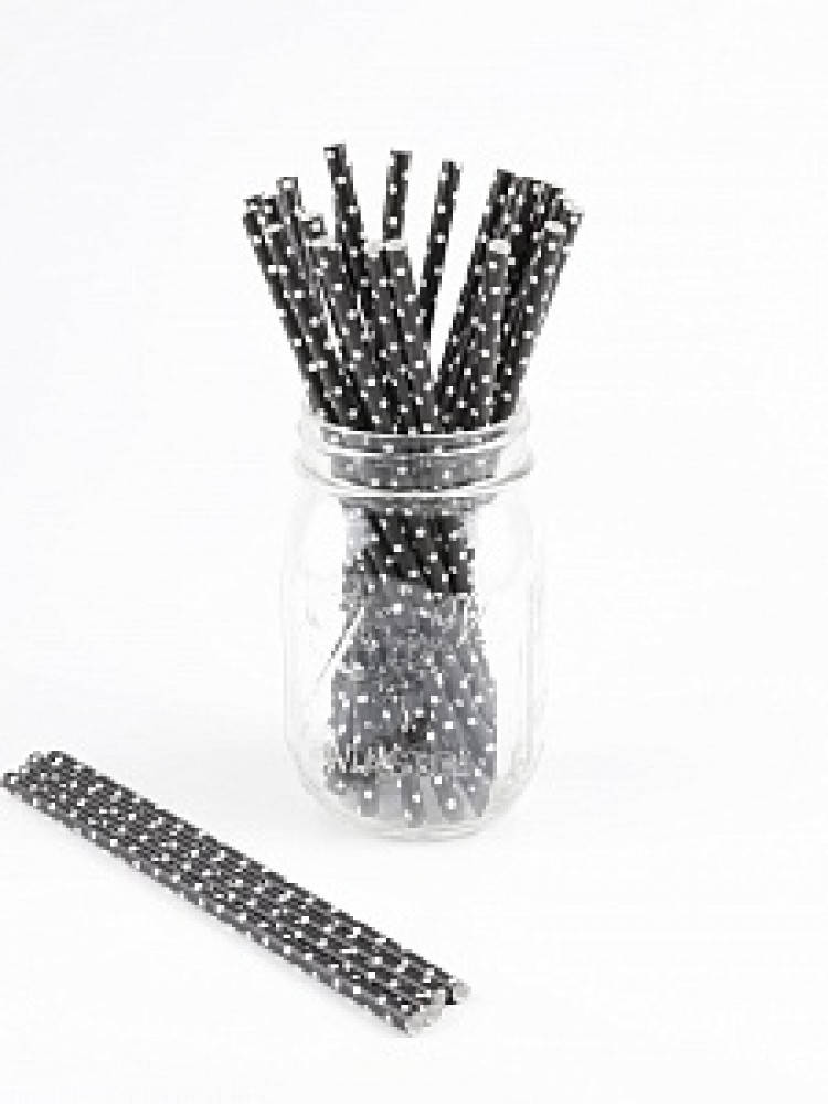 

Трубочка бумажная, горох, чёрная, 200 мм, d=6 мм, 25 шт/уп, Черный