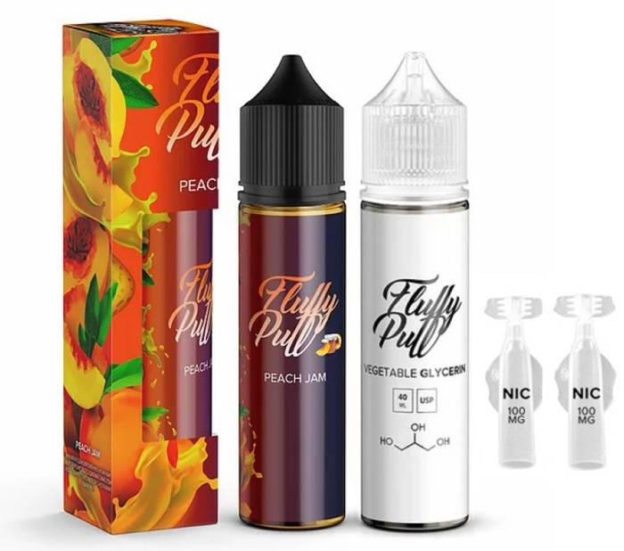 

Набор для самозамеса жидкости Fluffy Puff Peach Jam 60 мл. 6 мг/мл