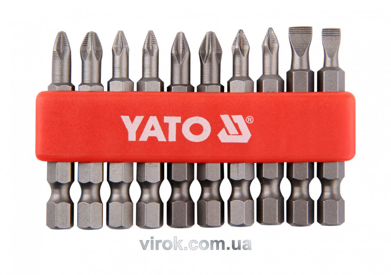 

Набор насадок отверточных YATO 1/4" 50 мм 10 шт YT-0483