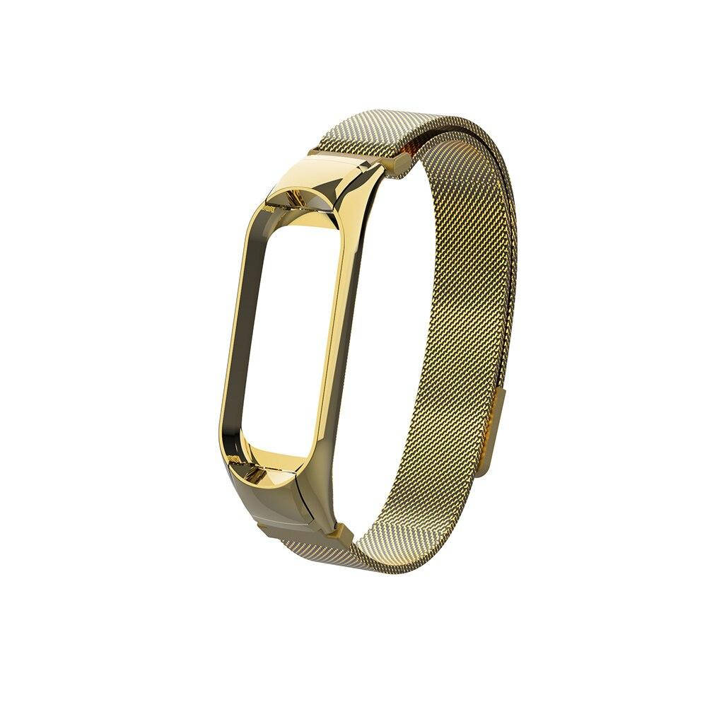 

Ремешок для фитнес браслета Xiaomi Mi Band 5 и 6, Milanese design bracelet, Gold