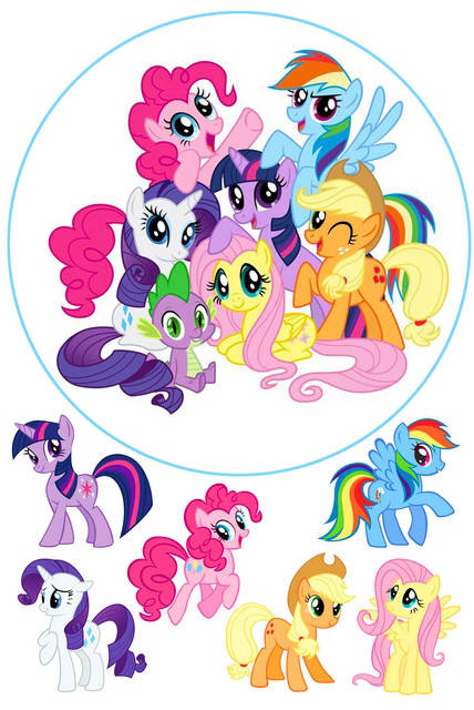 

Вафельная картинка "Маленькие Пони", круглая, (лист А4)