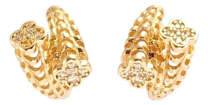 

Серьги Xuping Позолота 18K колечки "Декоративный цветочный орнамент"