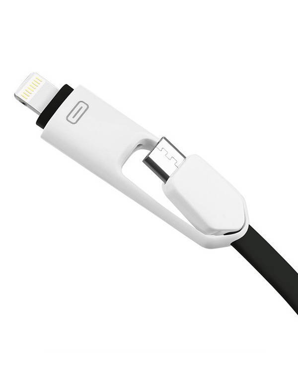 

Кабель Baseus Arrow 2in1 Lightning/Micro USB 1m Black, Черный