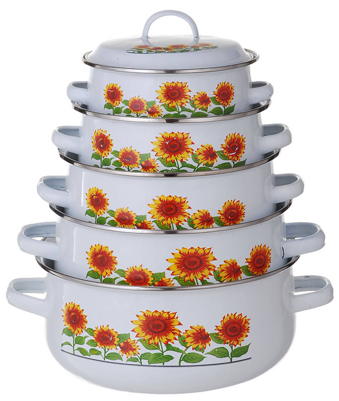 

Набор кастрюль эмалированных A-PLUS 10 предметов (096-NEW) Белые ( Сколы на кастрюлях ), Белый