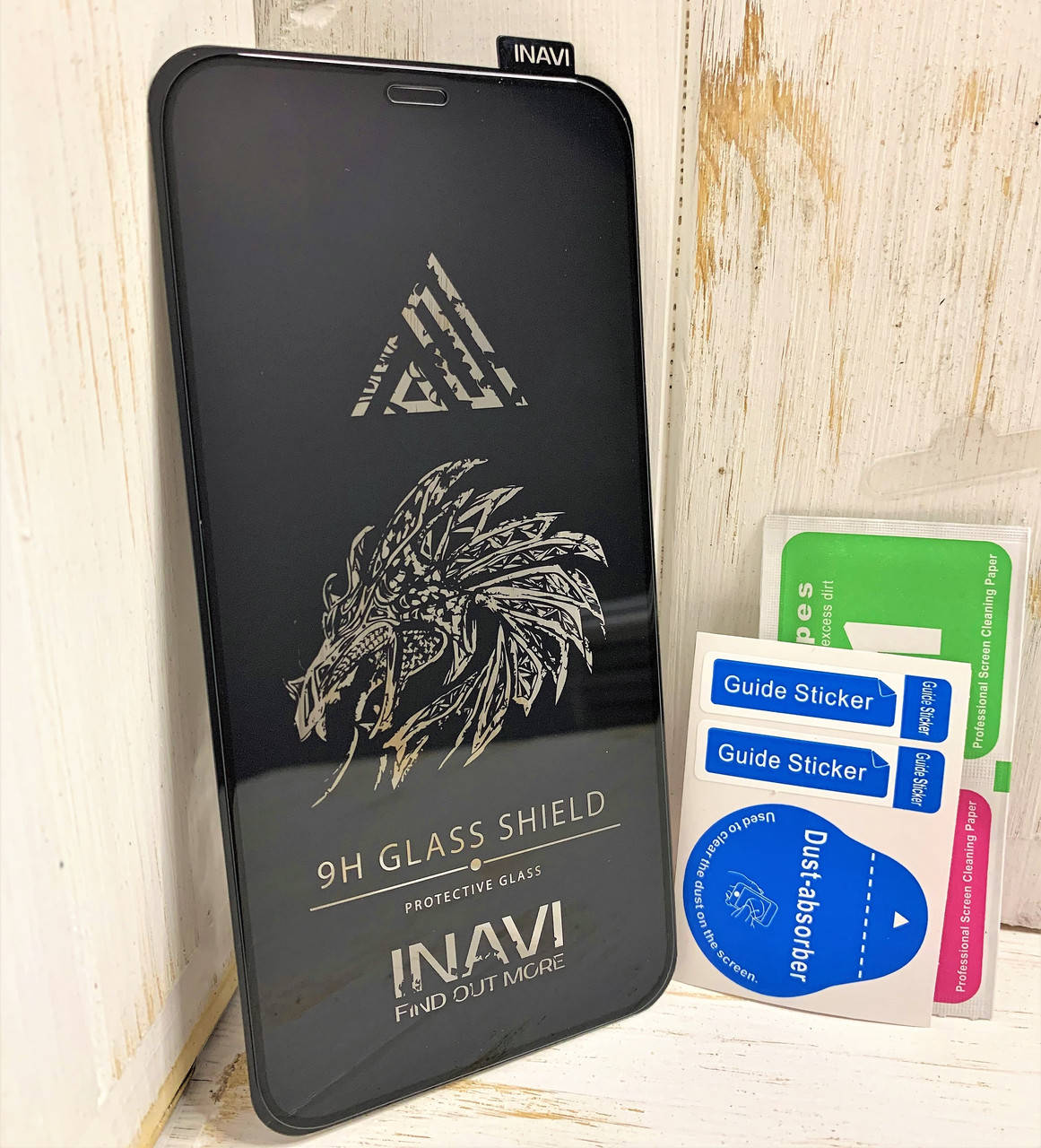 

Защитное стекло для iPhone 12 Inavi чёрное, Прозрачный