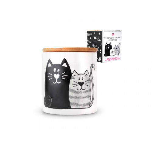 

Емкость для сыпучих S&T Мурчики 685 мл крышка бамбук 6027-19