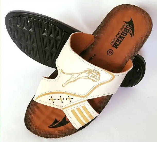 

Мужские Шлёпанцы Тапочки Летние Сланцы Белые (Размеры: 41,42,43,44,45)кк, Бежевый