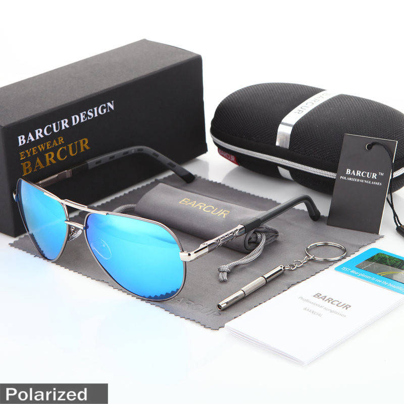 

Очки солнцезащитные мужские поляризационные, капля, silver