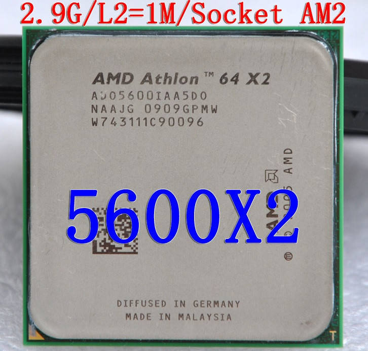 

Процессор AMD на Socket am2 на 2 ЯДРА ATHLON 64 X2 5600 ( 2 по 2.9 Ghz) sam2 am2+ ( ADO5600IAA5DO )c ГАРАНТИЕЙ