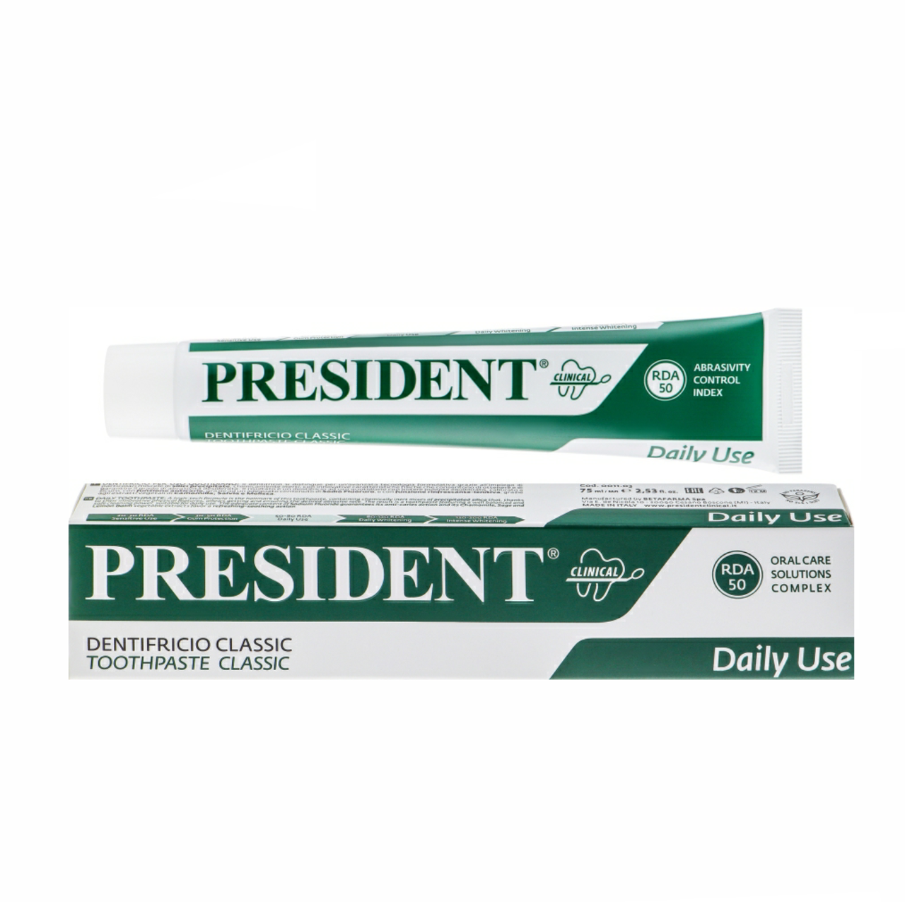 

Зубная паста PRESIDENT CLASSIC с ксилитом и фтором 75 мл