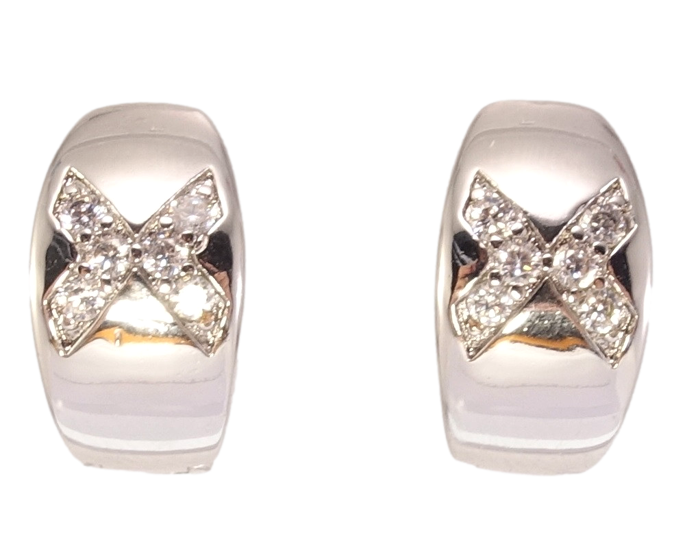 

Серьги Xuping M&L колечки "Узор крестик с цирконием"