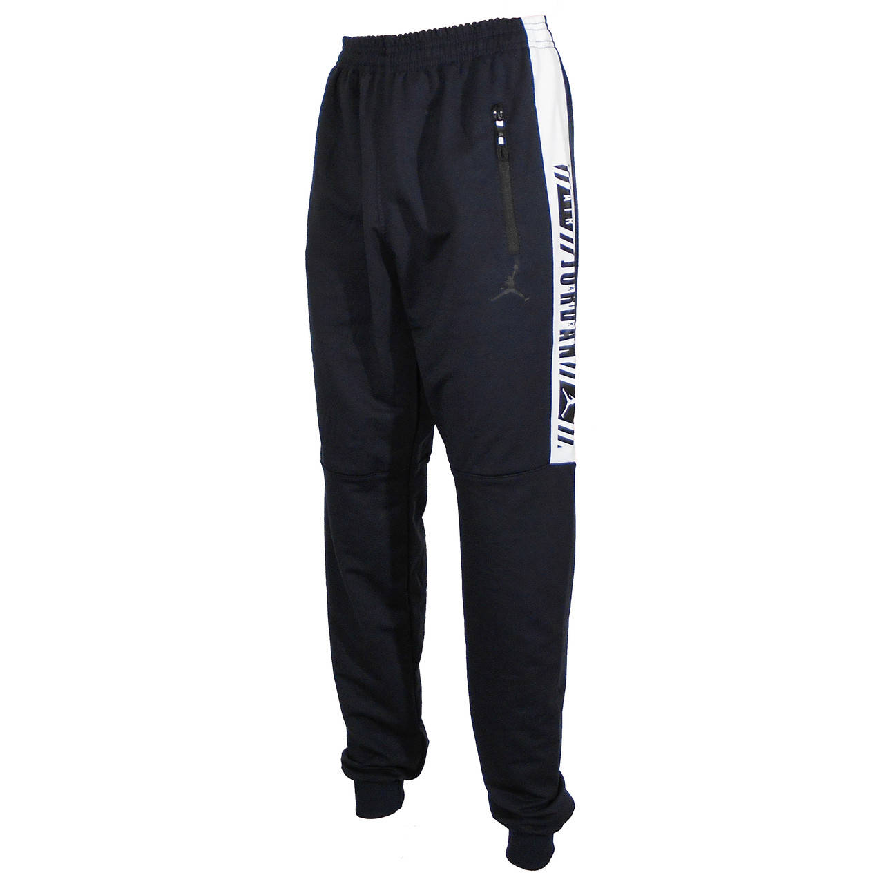 

Спортивные мужские штаны стрейчевые на манжетах (темные с белыми вставками) 52, Темно-синий