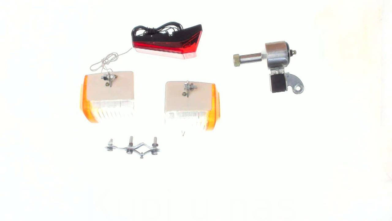 

Оптика велосипедная (фара передняя, стоп задний, динамка) (mod 1606) KL