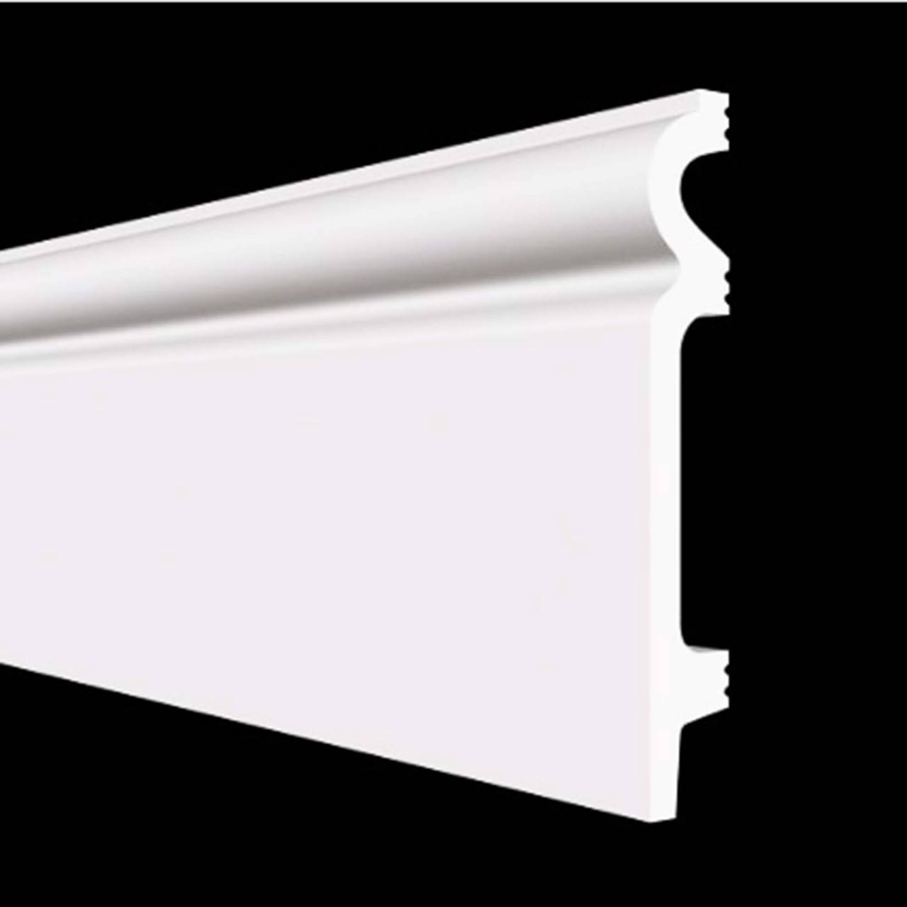 

Напольный плинтус (120х16х2000мм) ударопрочный ПВХ-Дюрополимер под покраску, Белый