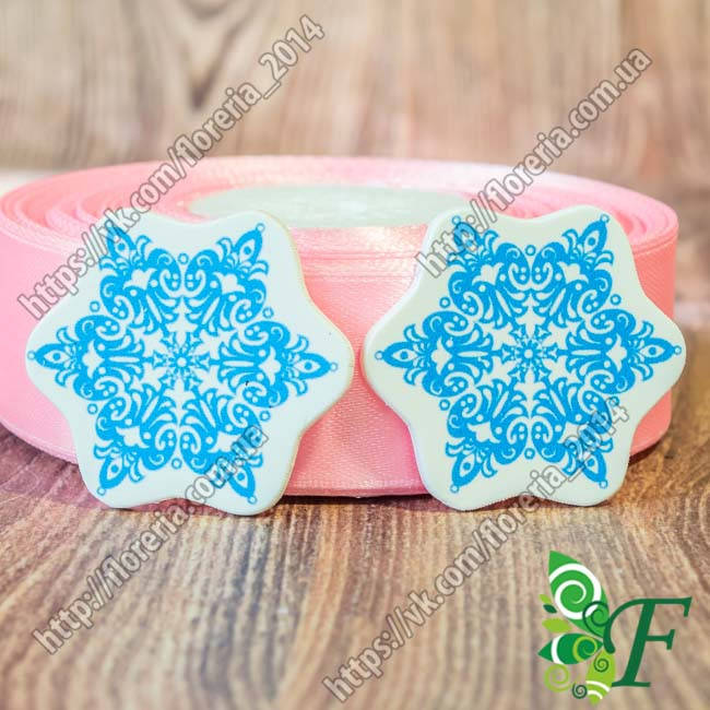 

Кабошон Серединка Снежинка голубая Сб-107, Разные цвета